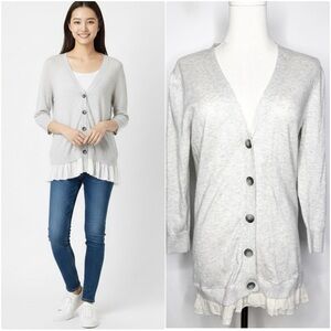 Theory Cotton Cashmere Cardigan Sweater Size Large